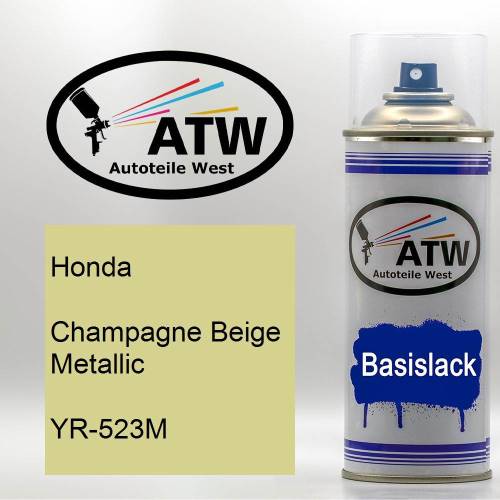 Honda, Champagne Beige Metallic, YR-523M: 400ml Sprühdose, von ATW Autoteile West.